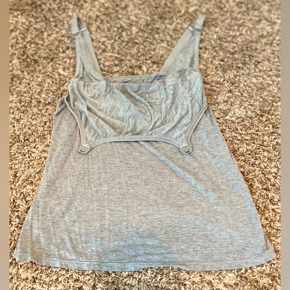 Women’s Maternity Nursing Tank Cami w/ Adjustable Straps- XXL | Color: Grey - Picture 2 of 5